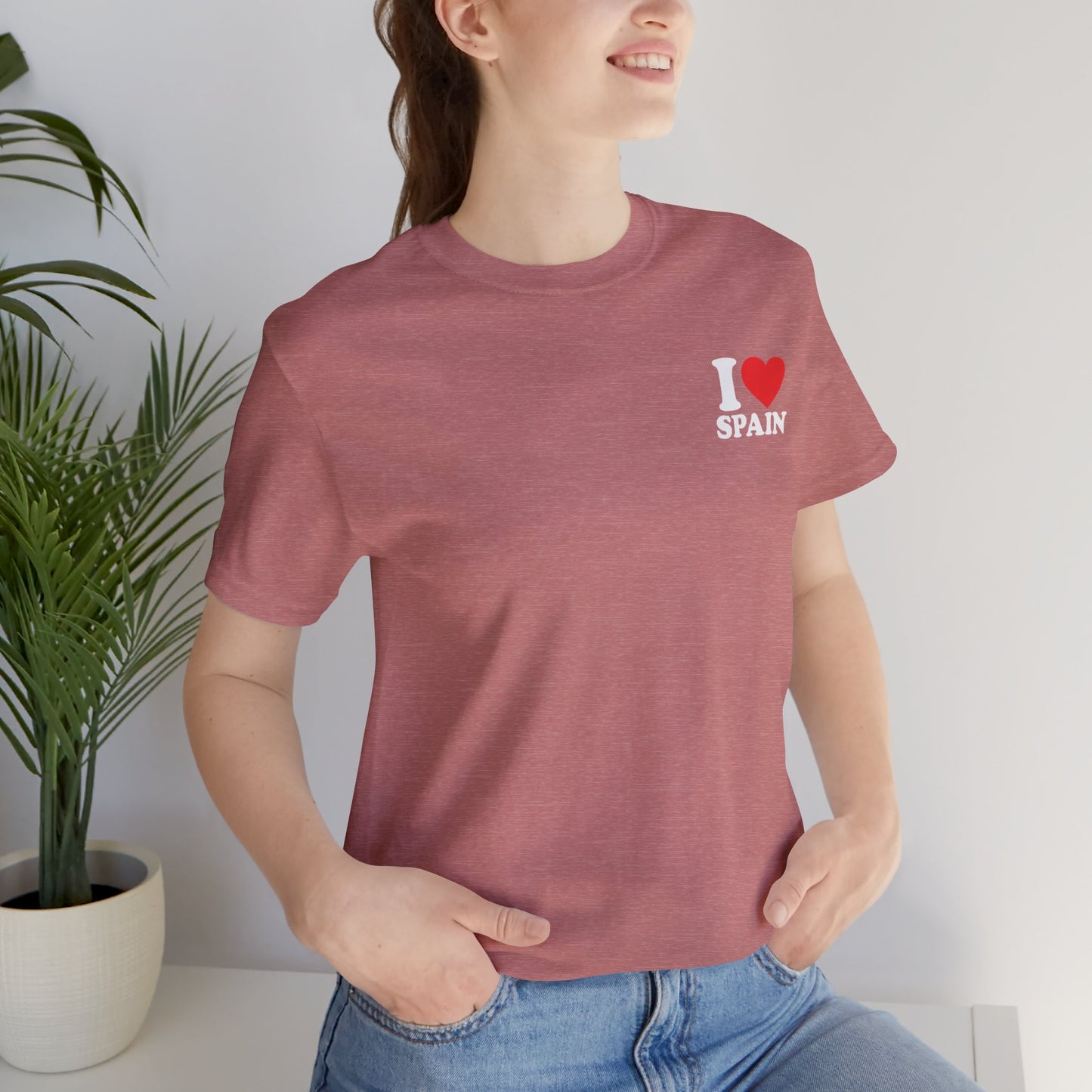Declare Your Love for Spain with Our Unisex Jersey Short Sleeve Tee