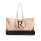 Initial Letter Print Weekender Bag, Large Capacity Should Bag, Portable Handbag & Storage Bag for Gift, Bride, Wedding, Shopping