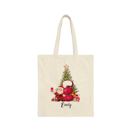 Personalized Initial Letter Name Cotton Canvas Tote Bag