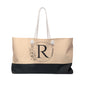 Initial Letter Print Weekender Bag, Large Capacity Should Bag, Portable Handbag & Storage Bag for Gift, Bride, Wedding, Shopping