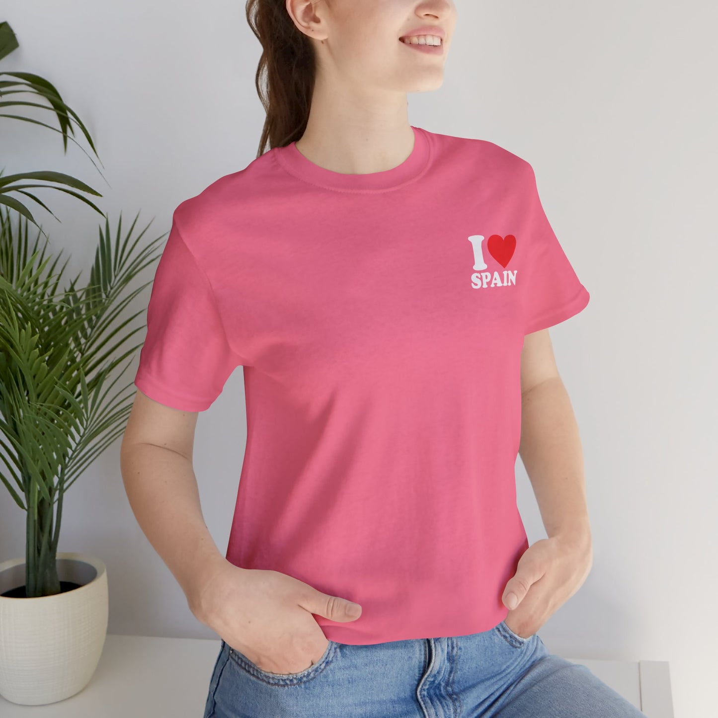 Declare Your Love for Spain with Our Unisex Jersey Short Sleeve Tee