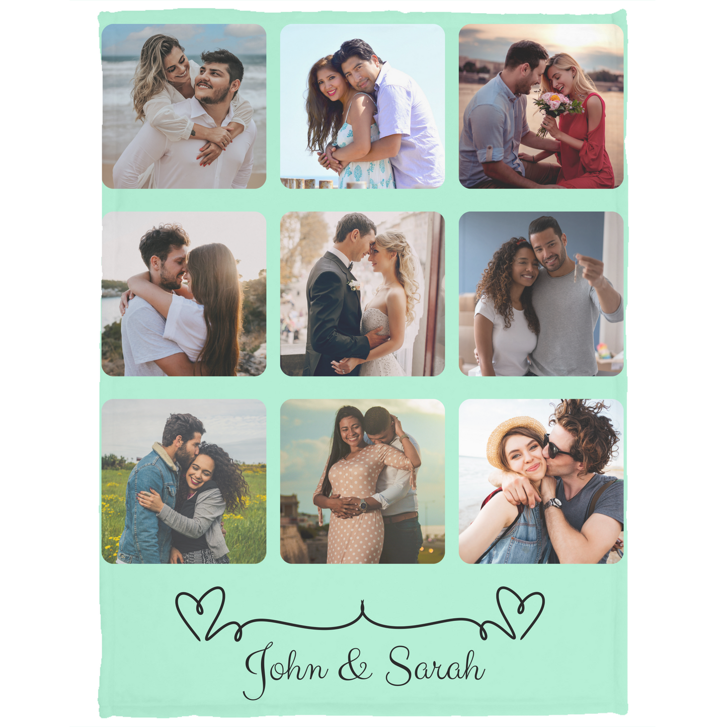 Custom Blanket with Photos Collage, Personalized Picture Blanket Gifts, Use Photos from Wedding, Birthday, Pets, Children, Family Memories
