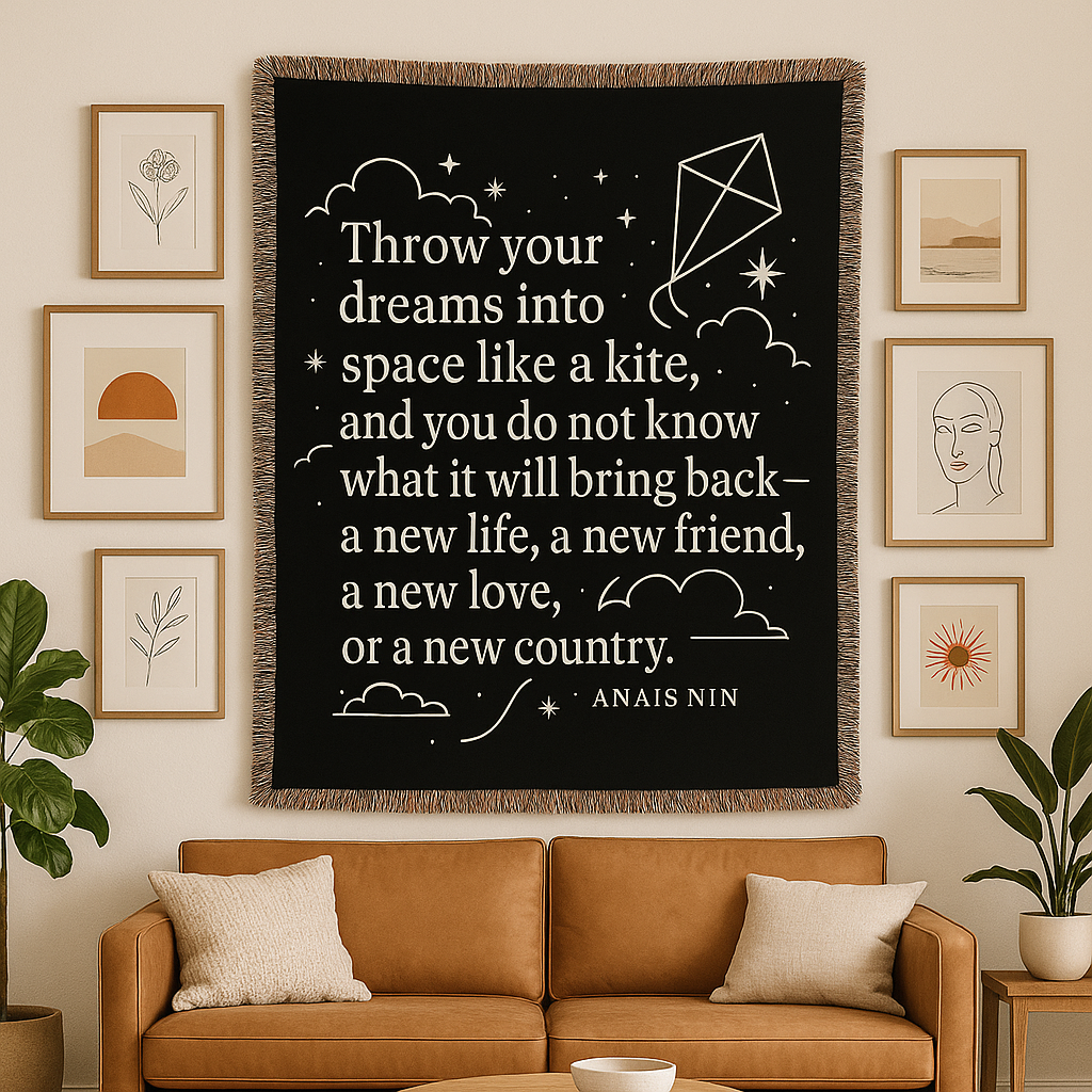 Cozy Woven Blanket with Inspirational Quote, Throw Blanket, Home Decor, Gift for All Occasions