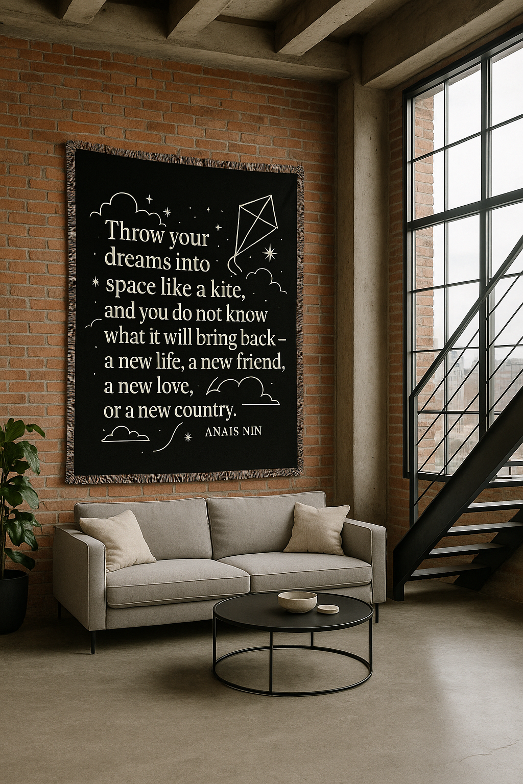Cozy Woven Blanket with Inspirational Quote, Throw Blanket, Home Decor, Gift for All Occasions