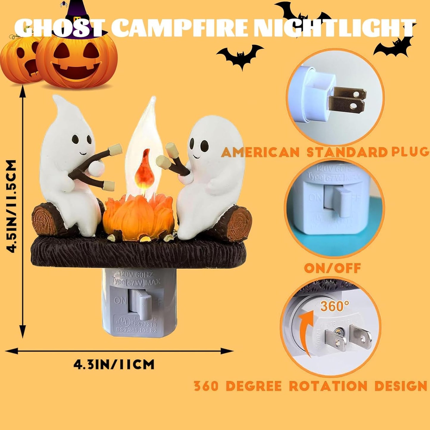 Spooky Campfire Ghost Night Light
