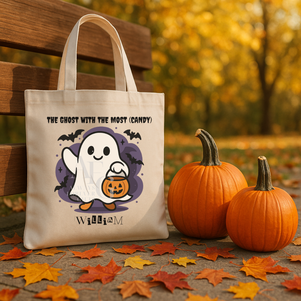 Personalized Halloween Trick or Treat Tote for Kids | Custom Name Tote