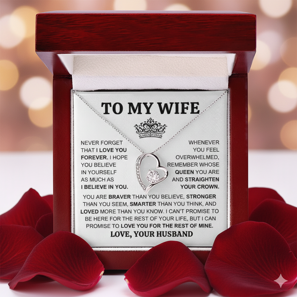 Gift for Wife "You Are My Queen" Forever Love Necklace