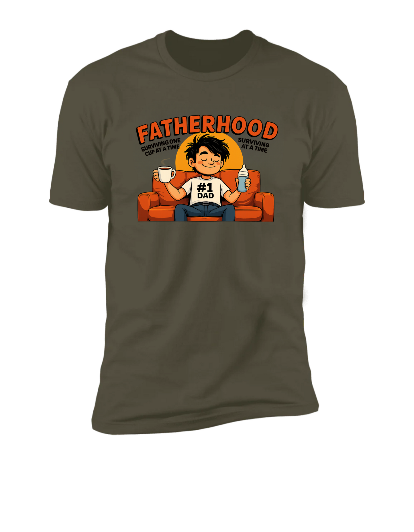 Fatherhood One Cup at a Time Heavy Cotton Tee