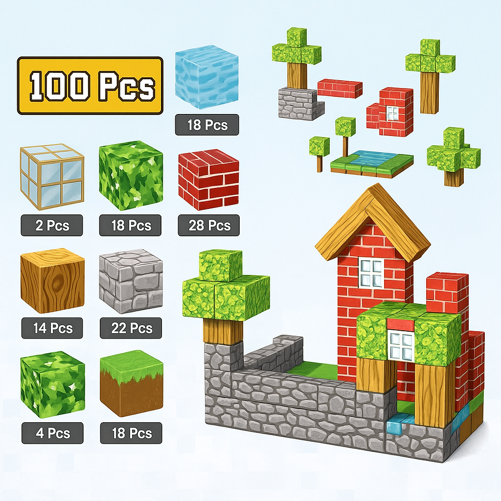 NAVABlox™ Magnetic Building Blocks - STEM Learning, Creative Play, Parents-Approved