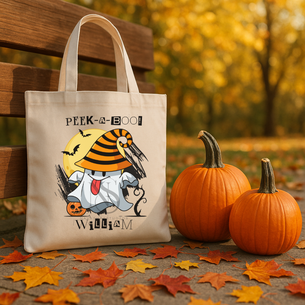 Personalized Halloween Trick or Treat Tote for Kids | Custom Name Tote
