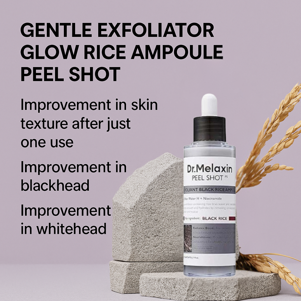 NavaGlow Dr. Melaxin Rice Peel Ampoule - Buy 2 Get FREE Collagen Mask