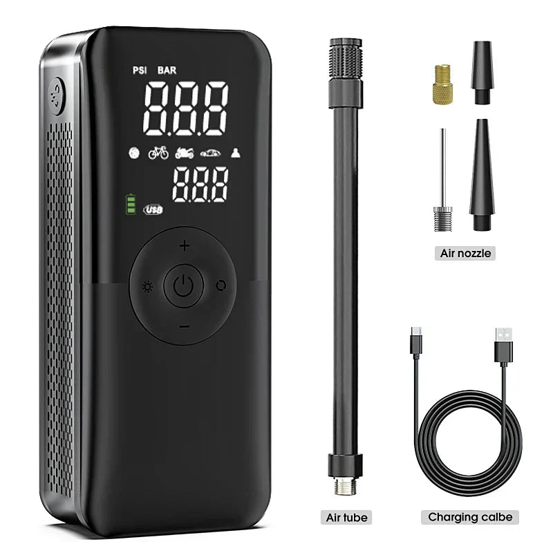 Rechargeable Tire Inflator β Digital Cordless Air Pump for Cars & Bikes