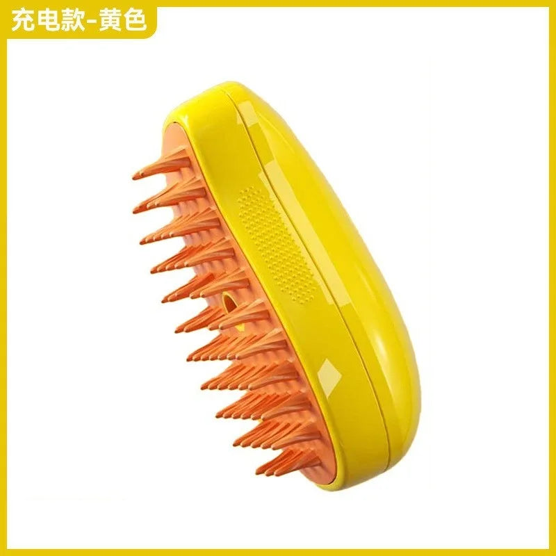 3-in-1 Electric Pet Grooming Steam Brush β Massage, Shedding & Spraying Tool