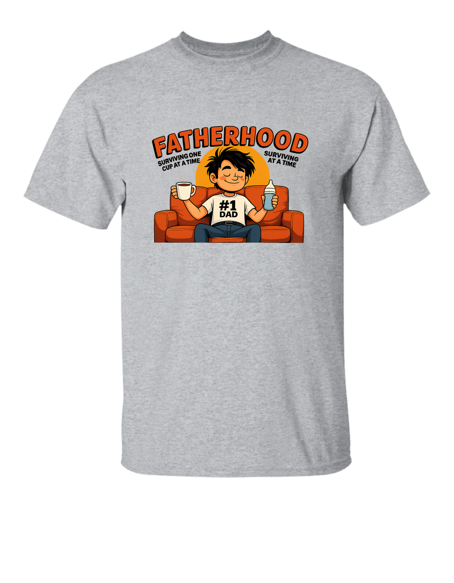 Fatherhood One Cup at a Time Heavy Cotton Tee
