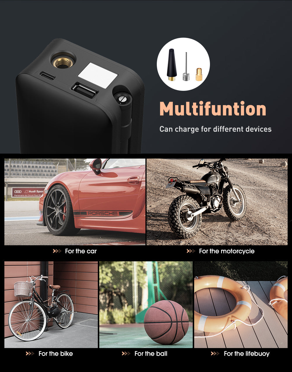 Rechargeable Tire Inflator β Digital Cordless Air Pump for Cars & Bikes