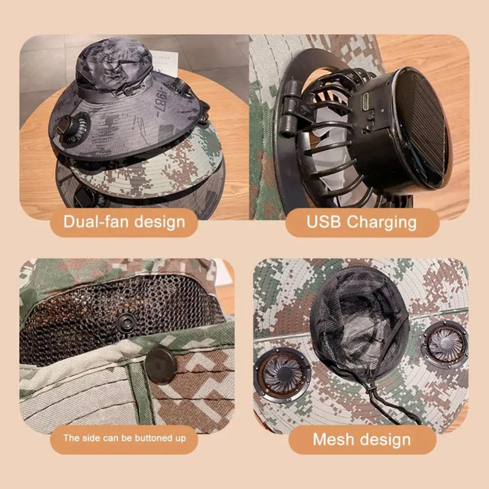 Solar Sun Fan Hat