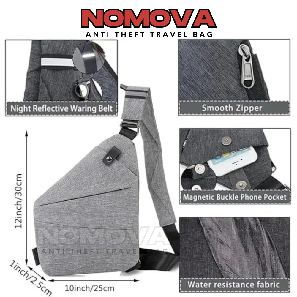 NOMOVA™ Anti-Theft Crossbody Travel Bag with Sleep Eye Mask