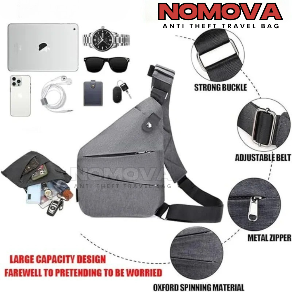 NOMOVA™ Anti-Theft Crossbody Travel Bag with Sleep Eye Mask