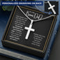 To My Bonus Dad | Personalized Cross Necklace