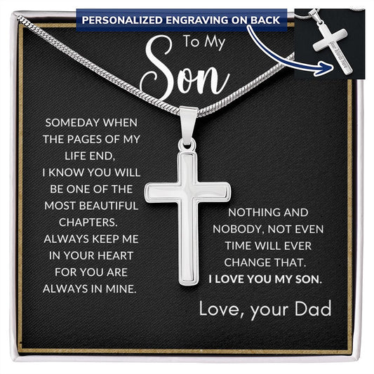 To My Son from Dad | Personalized Cross Necklace