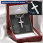 To My Bonus Dad | Personalized Cross Necklace