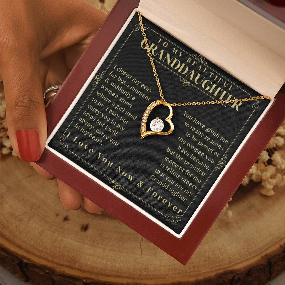 To My granddaughter - Granddaughter Gift - Granddaughter Necklace - Birthday Necklace - Graduation Gift - Gift from Grandma/Grandpa