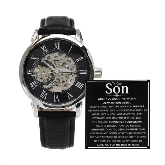 To Our Son Men's Openwork Watch
