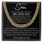 To Our Son | Cuban Link Chain To Our Son Bracelet, Son Birthday Gift, Gift To Our Son,Gifts For Him Gift for Son from Mom,To My Son Necklace