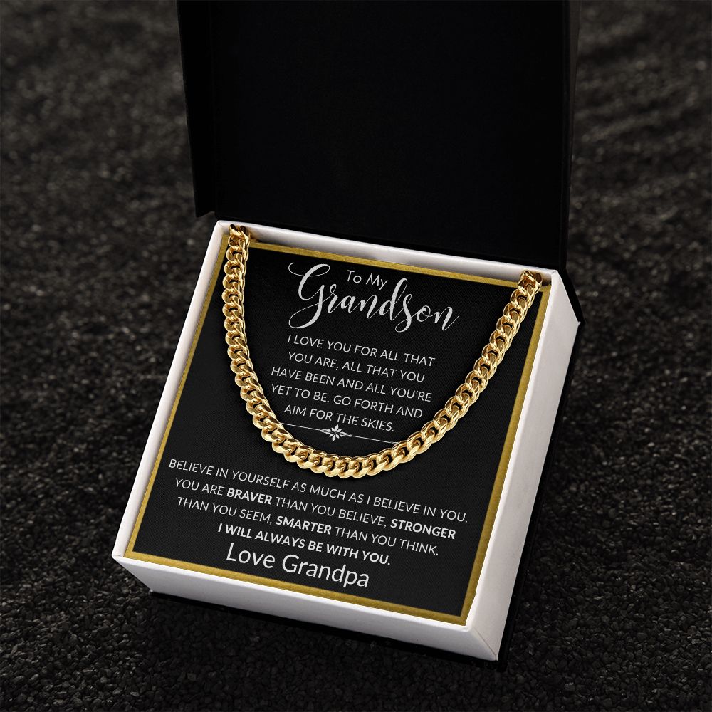 To My Grandson from Grandpa | Cuban Link Chain