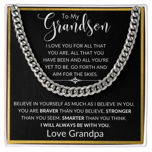 To My Grandson from Grandpa | Cuban Link Chain