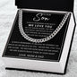 To Our Son | Cuban Link Chain To Our Son Bracelet, Son Birthday Gift, Gift To Our Son,Gifts For Him Gift for Son from Mom,To My Son Necklace