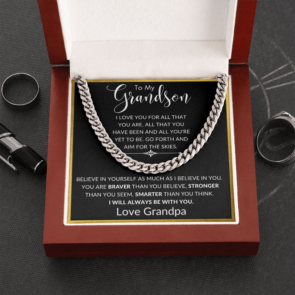To My Grandson from Grandpa | Cuban Link Chain