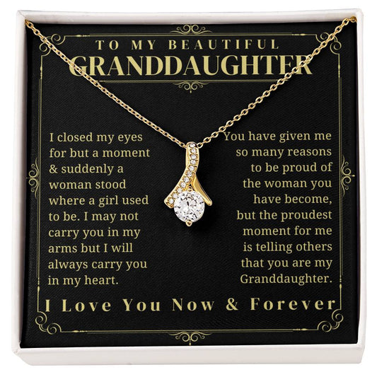 To My Granddaughter - Granddaughter Gift - Granddaughter Necklace - Birthday Necklace - Graduation Gift - Gift from Grandma/Grandpa