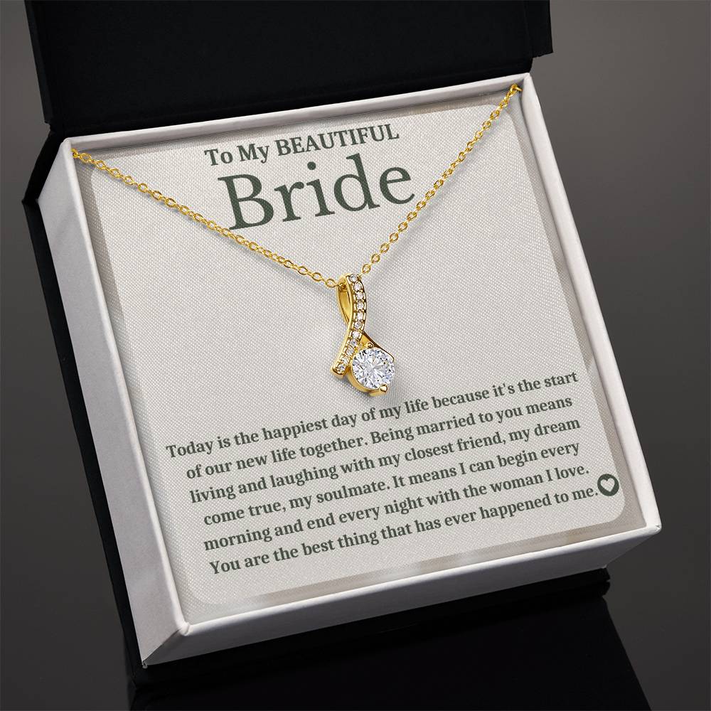 To My Bride - Bride Gift From Groom, Wedding Day Gift, Groom to Bride, Jewelry Gift from Groom to Bride, Beautiful Bride Necklace, To My Bride From Groom