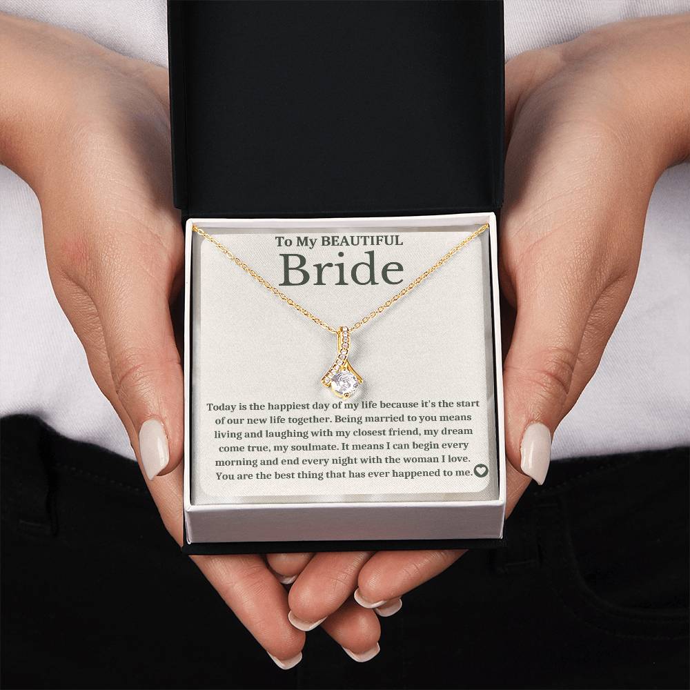 To My Bride - Bride Gift From Groom, Wedding Day Gift, Groom to Bride, Jewelry Gift from Groom to Bride, Beautiful Bride Necklace, To My Bride From Groom