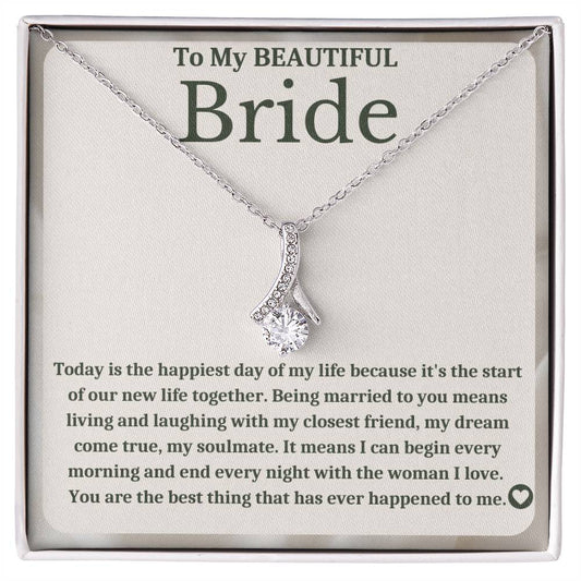 To My Bride - Bride Gift From Groom, Wedding Day Gift, Groom to Bride, Jewelry Gift from Groom to Bride, Beautiful Bride Necklace, To My Bride From Groom