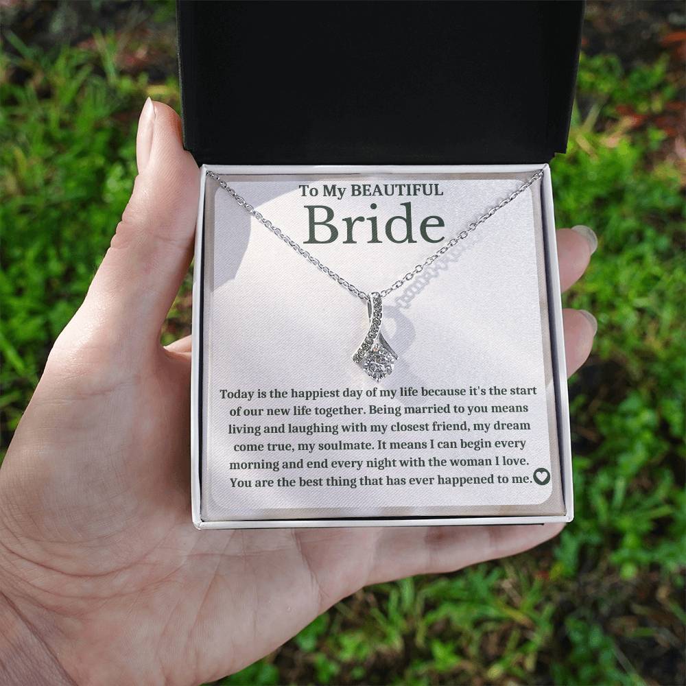 To My Bride - Bride Gift From Groom, Wedding Day Gift, Groom to Bride, Jewelry Gift from Groom to Bride, Beautiful Bride Necklace, To My Bride From Groom