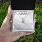 To My Bride - Bride Gift From Groom, Wedding Day Gift, Groom to Bride, Jewelry Gift from Groom to Bride, Beautiful Bride Necklace, To My Bride From Groom