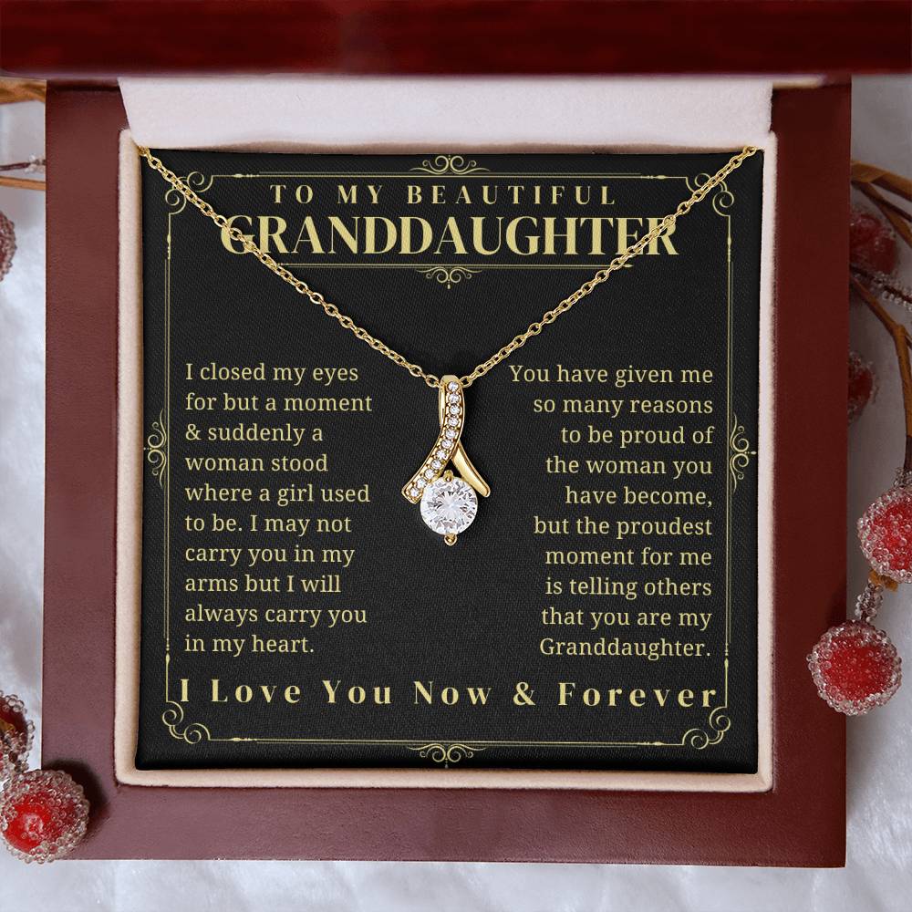 To My Granddaughter - Granddaughter Gift - Granddaughter Necklace - Birthday Necklace - Graduation Gift - Gift from Grandma/Grandpa