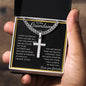 To My Grandson - Cuban Chain with Artisan Cross Necklace