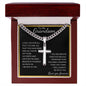 To My Grandson - Cuban Chain with Artisan Cross Necklace