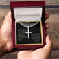 To My Grandson - Cuban Chain with Artisan Cross Necklace