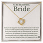 To My Bride - Bride Gift From Groom, Wedding Day Gift, Groom to Bride, Jewelry Gift from Groom to Bride, Beautiful Bride Necklace, To My Bride From Groom