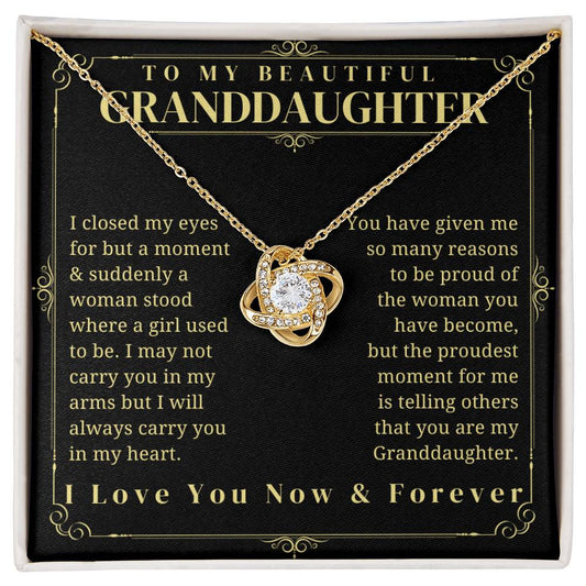 To My Granddaughter - Granddaughter Gift - Granddaughter Necklace - Birthday Necklace - Graduation Gift - Gift from Grandma/Grandpa