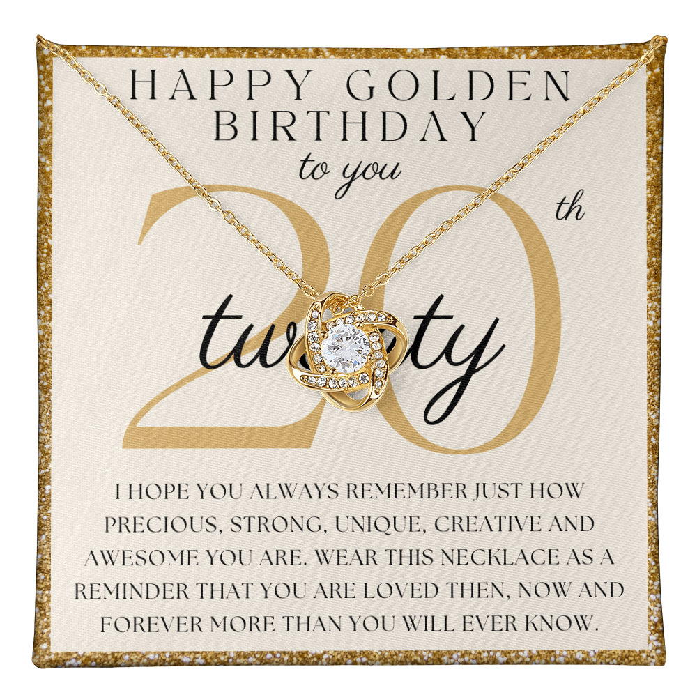 Happy 20th Birthday Love Knot Necklace