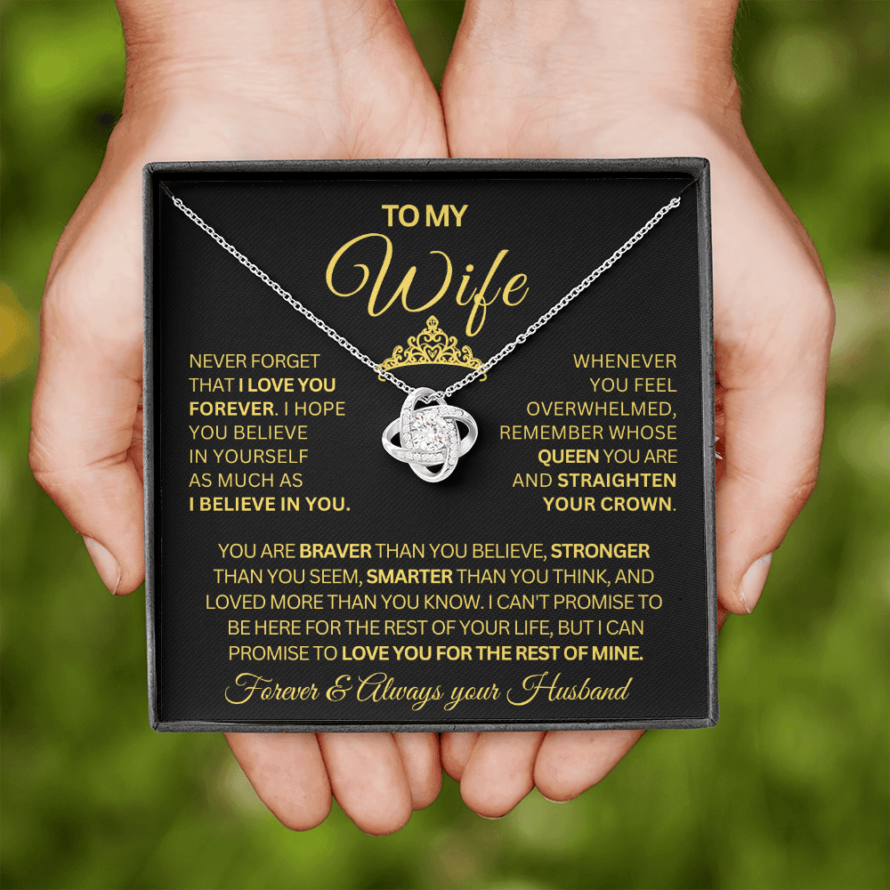 Gift for Wife | Love Knot Necklace | You Are My Queen