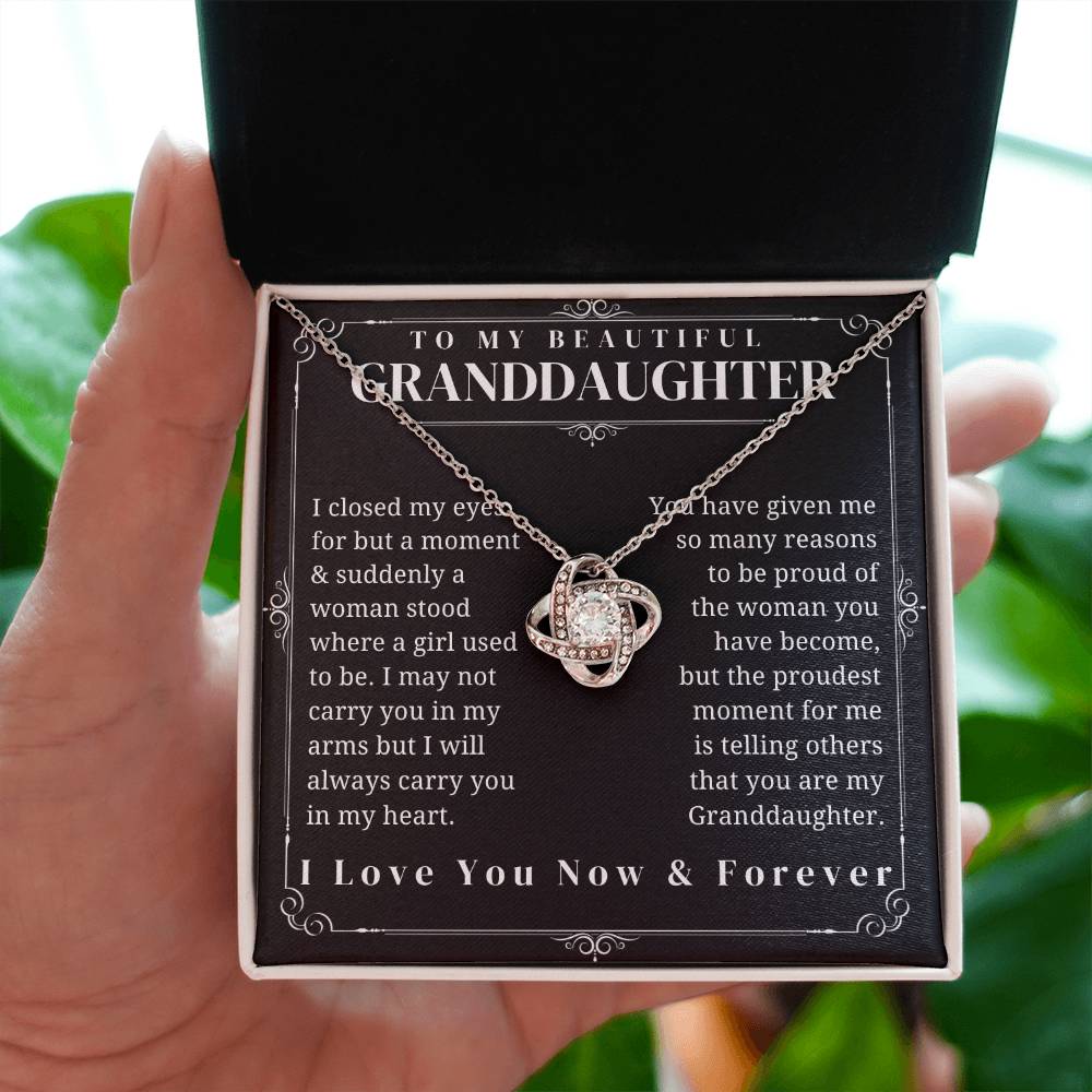 To My Granddaughter - Love Knot Necklace