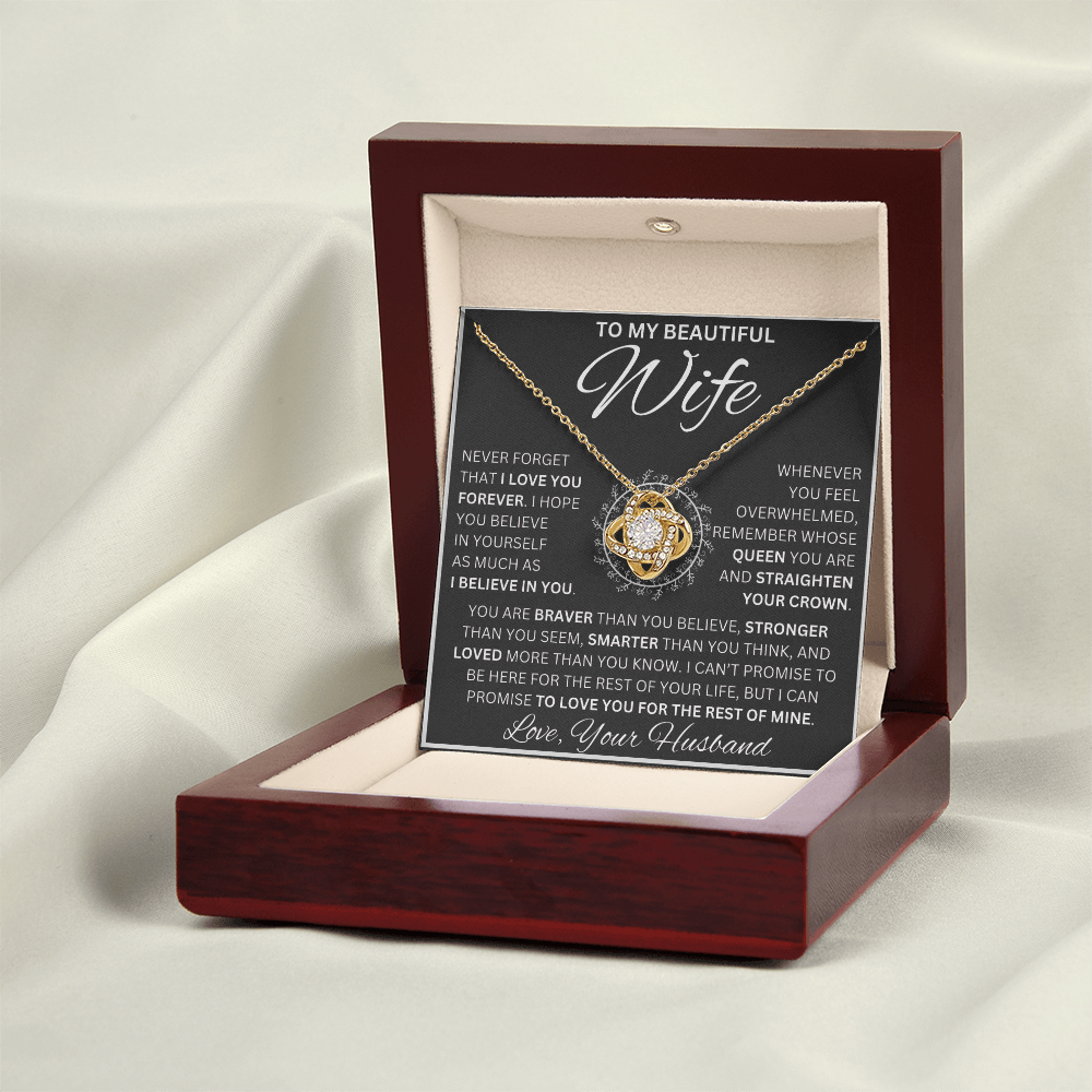 Gift for Wife "A Gift Fit for a Queen" Love Knot Necklace