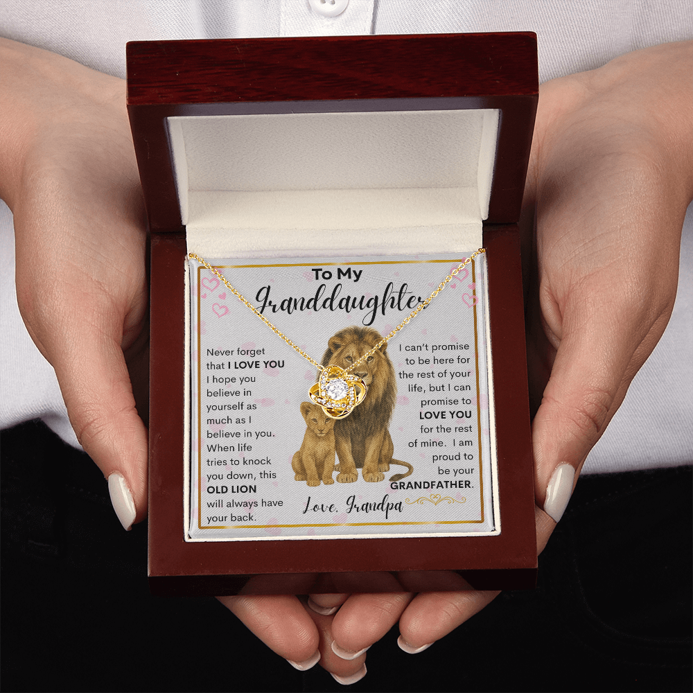 Gift for Granddaughter "Proud Grandpa" Love Knot Necklace