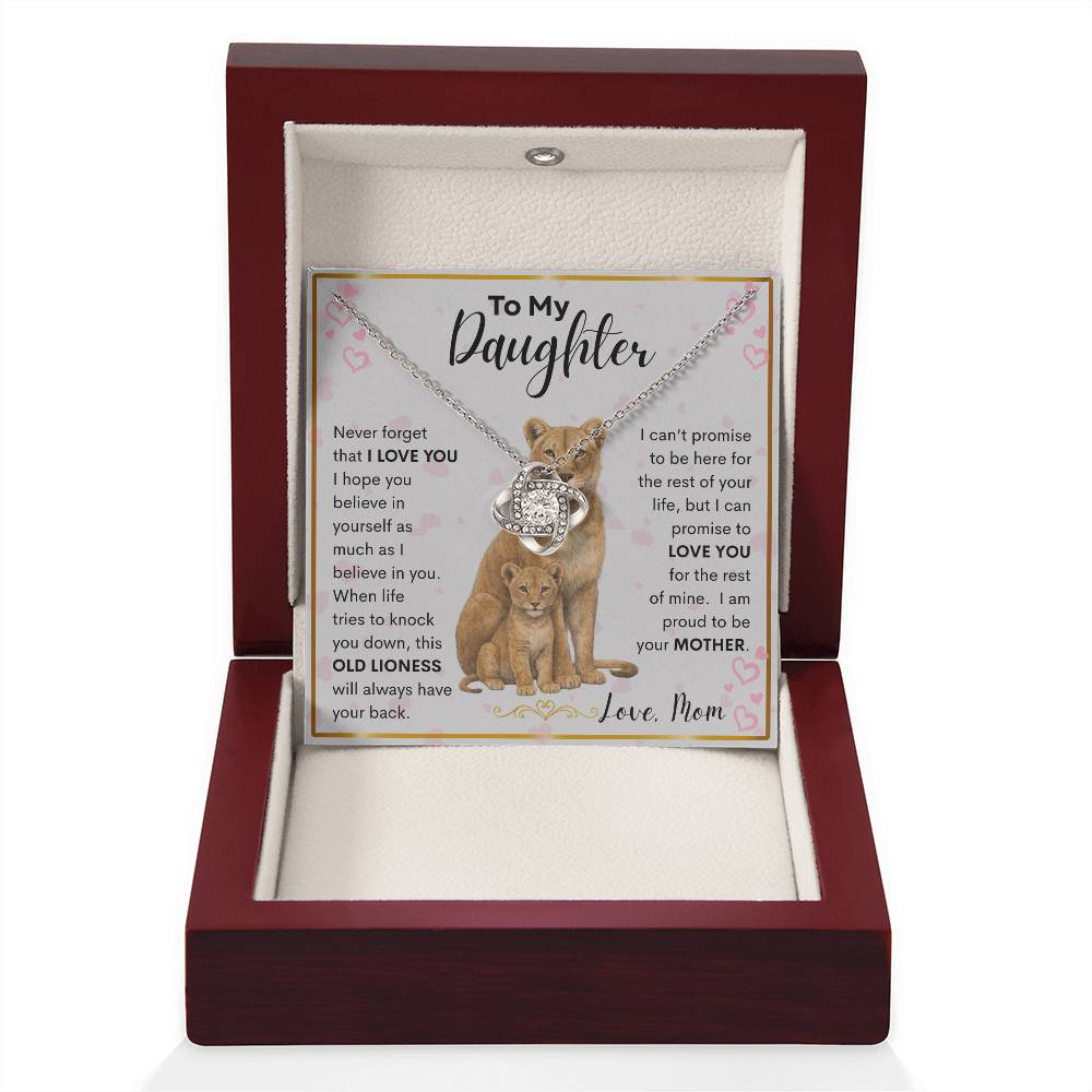 Gift for Daughter "Proud Mother" Love Knot Necklace